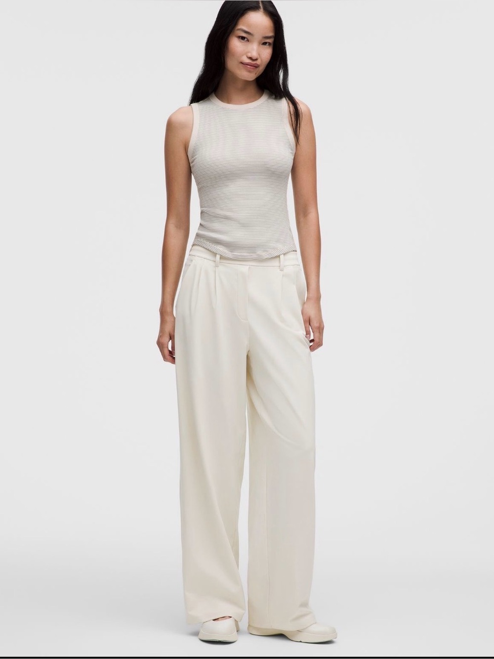 Lululemon Daydrift high rise Wide Leg Cream Trousers - Women